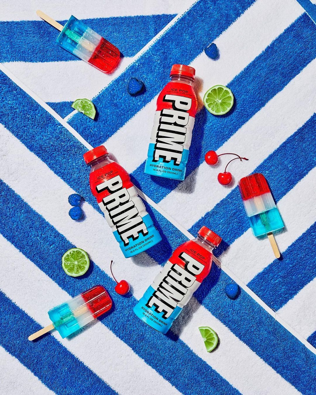 Prime Hydration Ice Pop 500ml (Pack of 12) | Electrolyte Sports Drink with BCAAs, B Vitamins, and Coconut Water | Caffeine-FreeBeveragesZero added sugar 25 Calories 10% Coconut Water Electrolytes Delicious Ice Pop Flavor: Enjoy a nostalgic blend of cherry