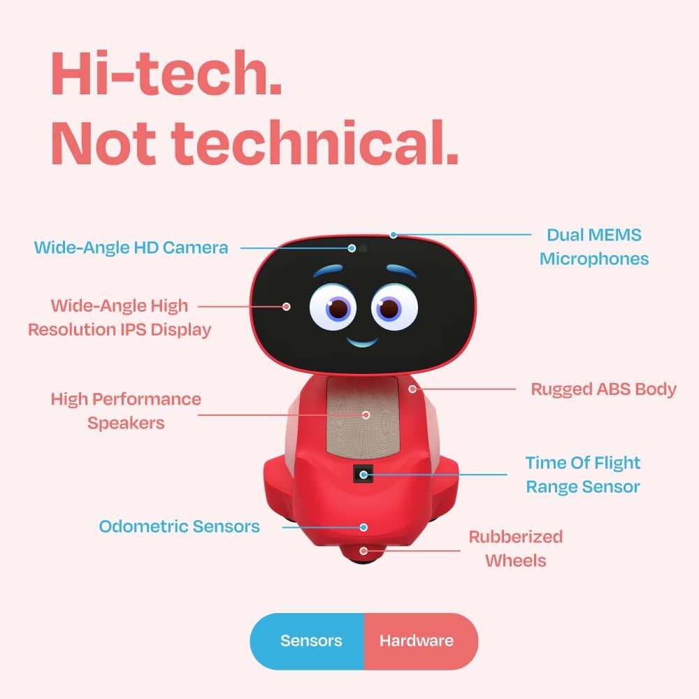 Miko 3 AI-Powered Smart Robot for Kids, STEM Learning Educational Robot, Interactive Voice Control Robot with App Control, Disney Stories, Coding Apps, Unlimited Games for Girls & Boys Ages 5-10 -RedToys & GamesMeet Miko. Ridiculously Smart. Seriously Fun