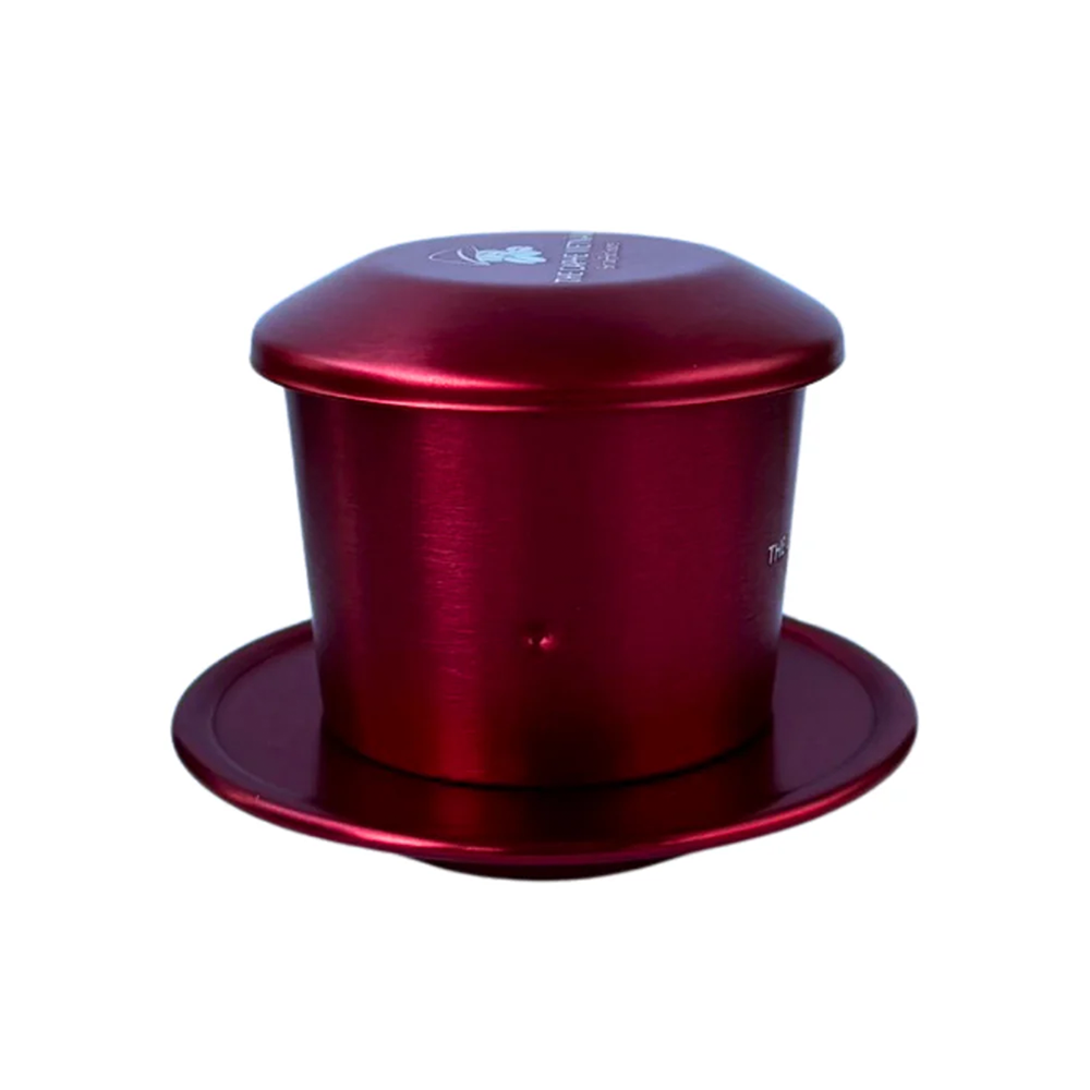 The Caphe Vietnam Coffee Phin Filter - Made with Aluminium | Red Vietnamese Phin Filter | Drip Coffee Maker | Reusable Filters