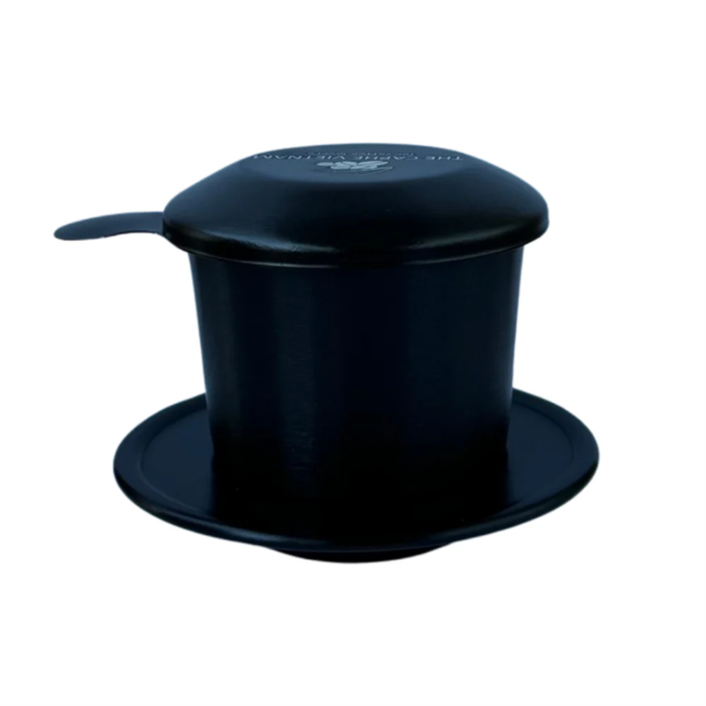 The Caphe Vietnam Coffee Phin Filter - Made with Aluminium | Black Vietnamese Phin Filter | Drip Coffee Maker | Reusable Filters