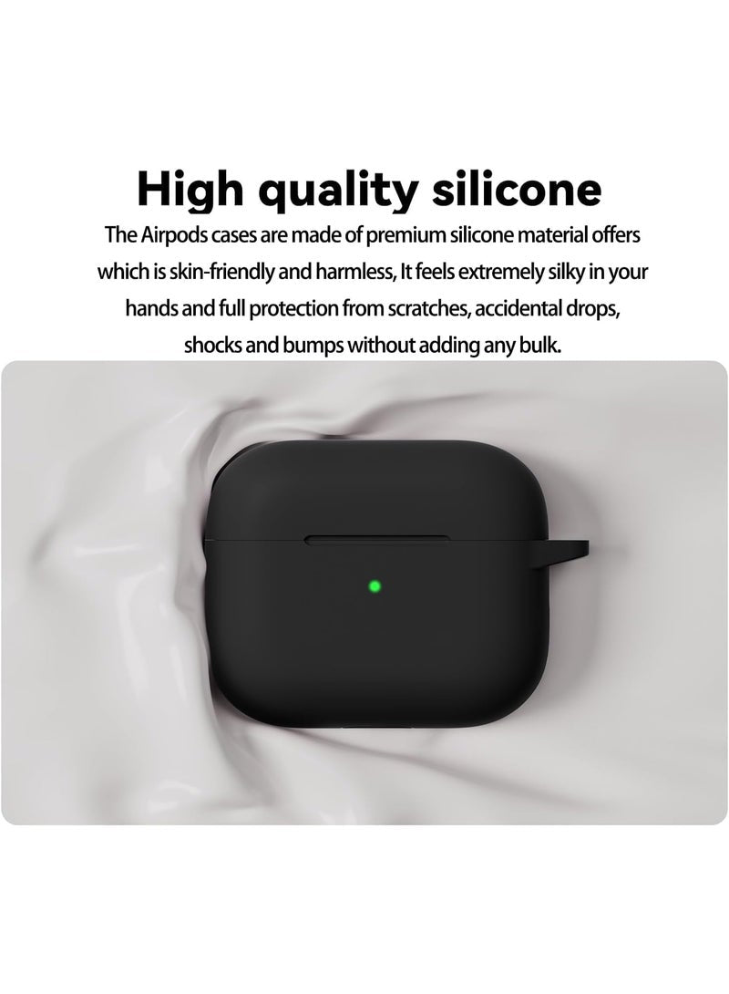 AirPods Pro 3 Case (2025), Soft Silicone Protective Case Cover Compatible with Apple AirPods Pro 3rd Generation (USB-C Cable) for Women Me Black