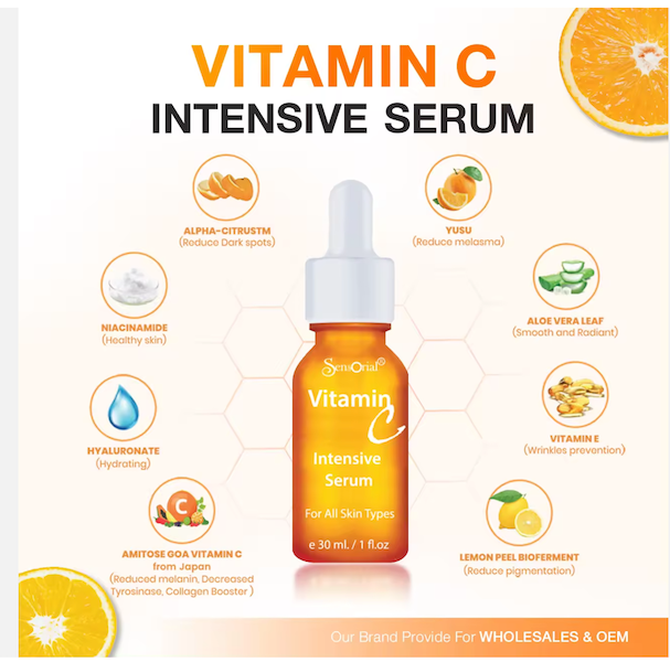 Sensorial Intensive Vitamin C SerumPersonal CareFORMULATED FROM JAPAN, It is a new innovation of vitamin C from Japan with special properties than other types of VITAMIN C AMITOSE GOA, It is significantly reduced the amount of melanin (decreased tyrosinas