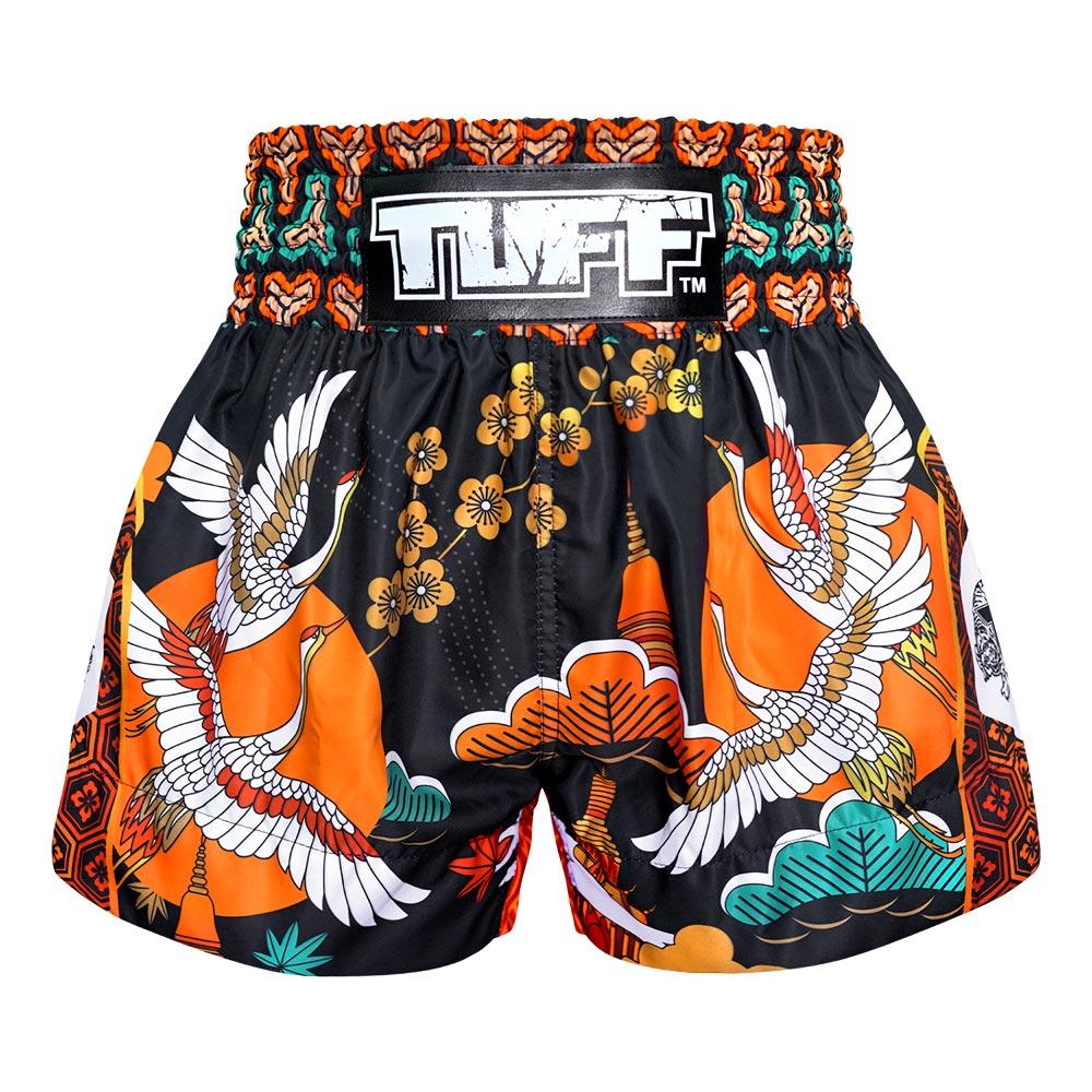 Muay Thai Boxing Shorts Autumn SunraySports & FitnessInspired by Japanese - style patterns with autumn scenery, cherry blossoms, cranes, and maple leaves. In fall, it is the cycle of maturity. It focuses on the mortality of life, emphasizing how vital it