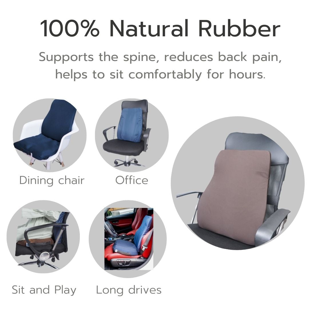 Spine Protection Rubber Latex Lumbar Back Support Cushion PillowHome & OutdoorPararaksa latex back cushion relieves aches and pains. Dimensions: 32x46x8 cm. Weight 1.6 kg. Suitable for office workers or those who have regular back pain after sitting for a