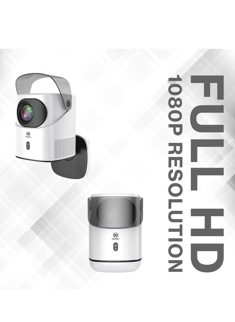 Maxwell Phantom Projector Supports 4k, Built-in Stand, Powerful Speaker, Full HD 1080P Resolution, Projector Keystone Correction, Outdoor/Home Cinema, Hi-Fi Sound System, 5G Wifi, Screen MirroringAudio & VideoBrand Maxwell Recommended uses for product Hom