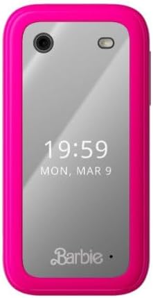 Barbie edition flip phone pink portable compact mobile device
