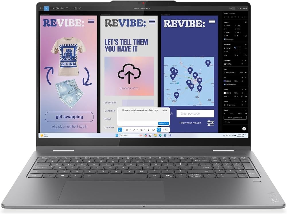 Lenovo Yoga 7 2-in-1 Laptop 16” Touchscreen – Intel Core Ultra 7 256V, 16GB LPDDR5X, 512GB SSD, Windows 11 Pro, Wi-Fi 7, Luna Grey