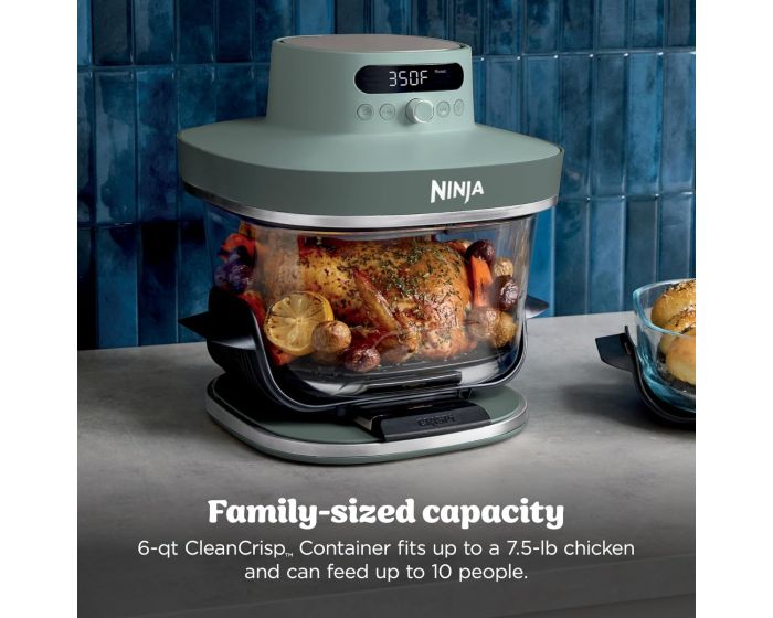 Ninja CRISPi PRO 7-in-1 Glass Air Fryer AS101UKCY – 5.7L & 2.3L Containers, 2050W, Cyberspace