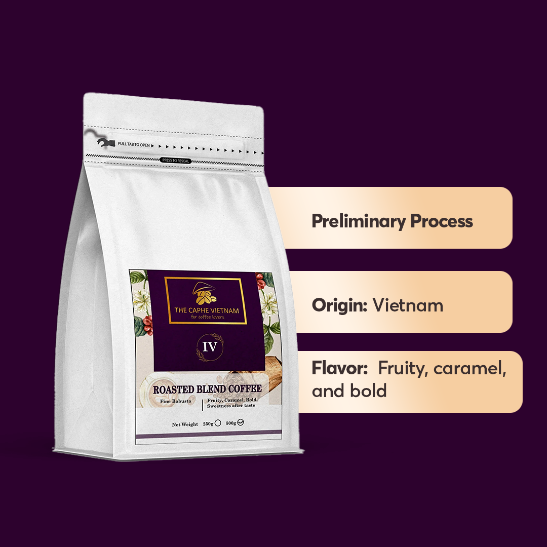 The Caphe Vietnam Fine Robusta Blended Ground Coffee - 500 G | Preliminary Process | Blended Robusta | Vietnamese Coffee Ground