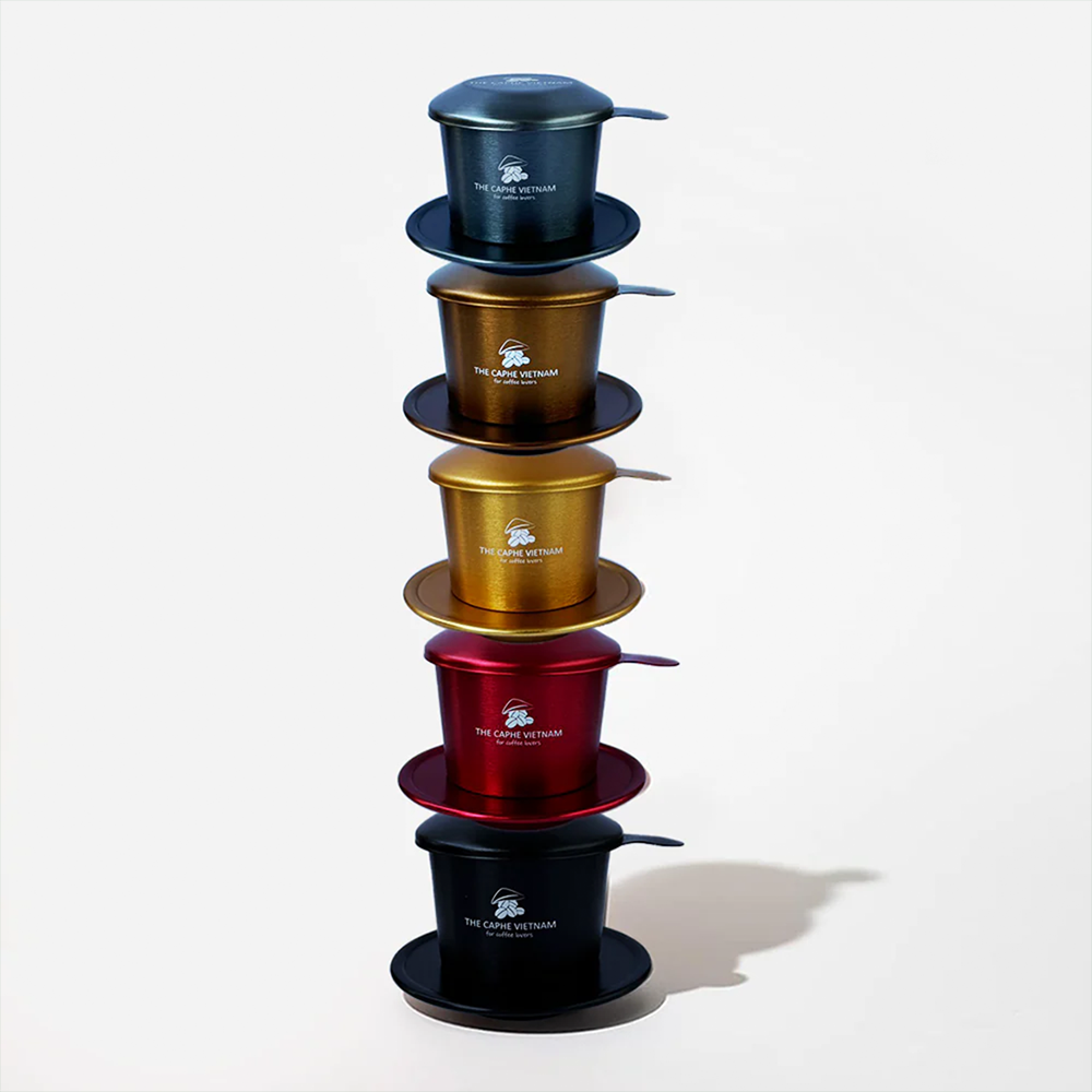The Caphe Vietnam Coffee Phin Filter - Made with Aluminium | Red Vietnamese Phin Filter | Drip Coffee Maker | Reusable Filters