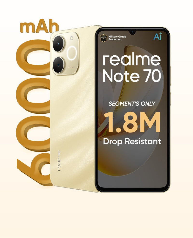 realme Note 70 Gold smartphone