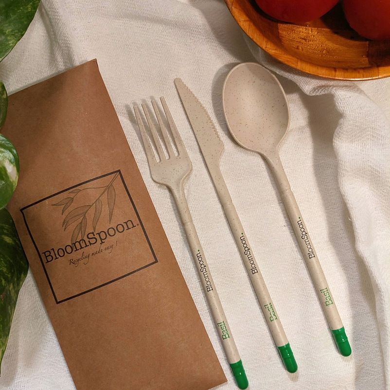 BloomSpoon Plantable Cutlery - sustainable/eco friendly/greenSustainable LivingMake every meal an eco-conscious choice with the Bloomspoon Plantable Cutlery Set—crafted from 100% sustainable wheat straw, this plantable and reusable cutlery supports a zero