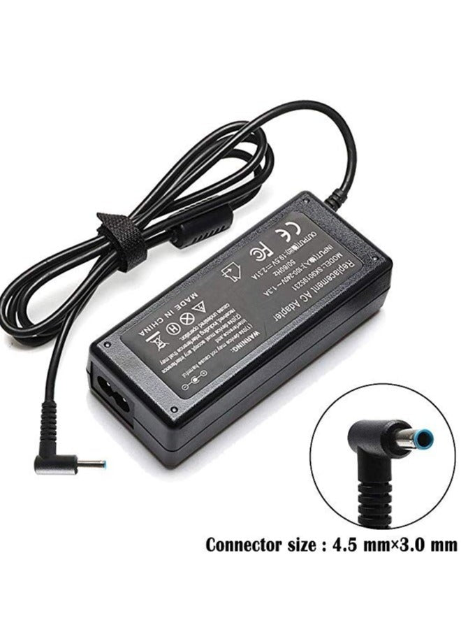 Replacement 3.33A 65W 4.5X3.0 Blue Tip Laptop Ac Adapter Charger For Hp Black