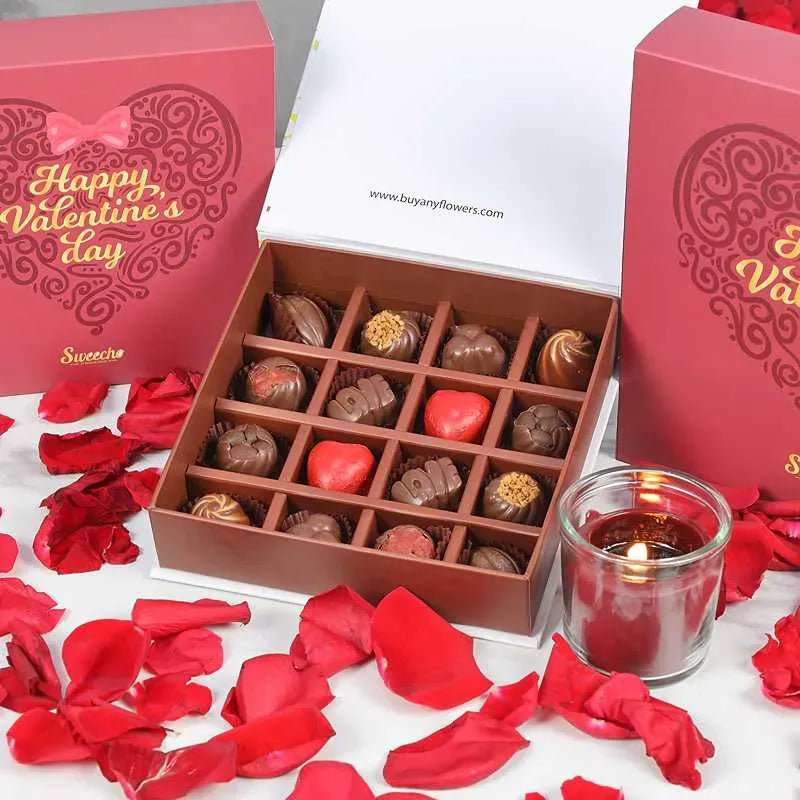 Sweecho Valentine Premium Chocolates 16 pieces gift box