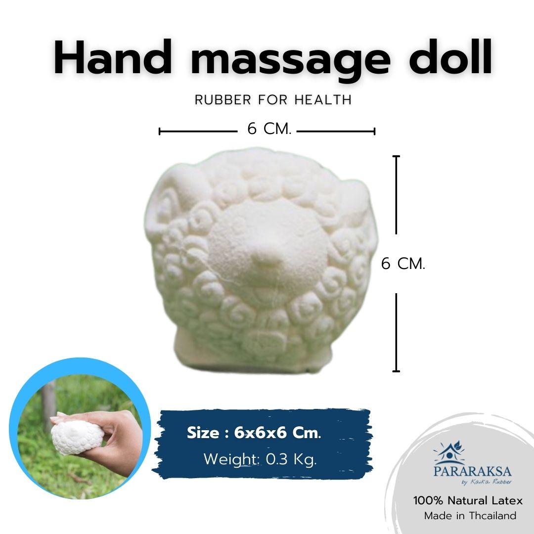 Massage Dolls Exercise Finger Muscles Made of RubberHealthPararaksa Latex hand massage doll "Little sheep" for health to relieve trigger finger syndrome. Dimensions: 6x6x6 cm. Weight 0.3 kg. Suitable for people with spasm, handaches, numbness in the finge