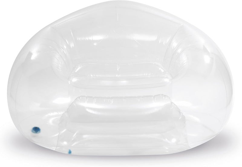 Intex Beanless Bag Inflatable Lounge Chair – Transparent, Clear PVC, 200lb, Folds Compact