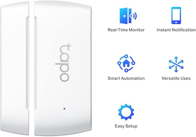 TP-Link Tapo T110 Contact Sensor – 2-Year Battery, Smart Actions, Doors Windows Cabinets, White