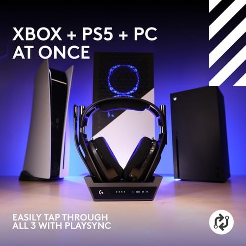 ASTRO A50 Gen 5 Wireless Gaming Headset – PLAYSYNC 3-System Switching, PRO-G Graphene, 24H, Bluetooth