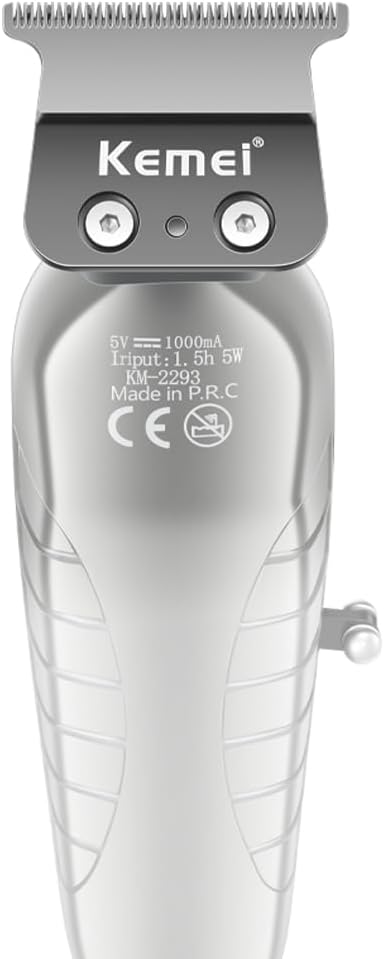 KEMEI 2293 Professional Hair/Beard Trimmer for MenMens GroomingPROFESSIONAL HAIR CLIPPERS FOR MEN: KEMEI 2293 includes a electric hair trimmer for men, 3 different length trimming guards (1/2/3mm), a USB charging cable, a bottle of lubricant oil, and a cl