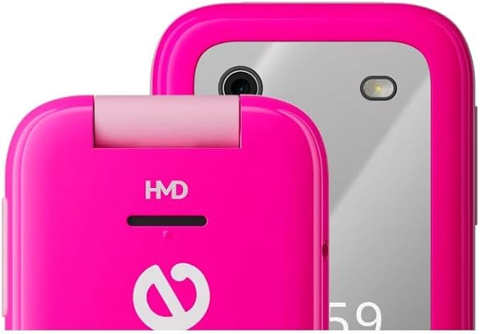 Barbie themed HMD flip phone TA-1681 closed compact design pink