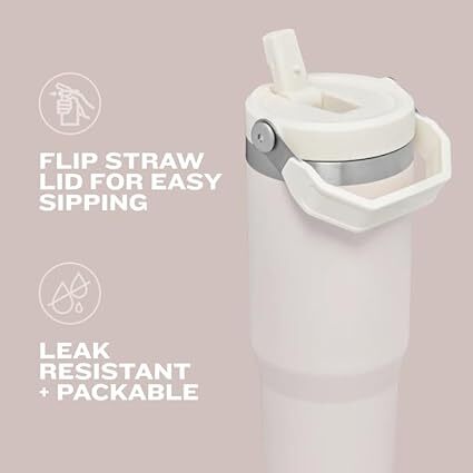 STANLEY The Iceflow Flip Straw Tumbler | 30oz - Rose Quartz