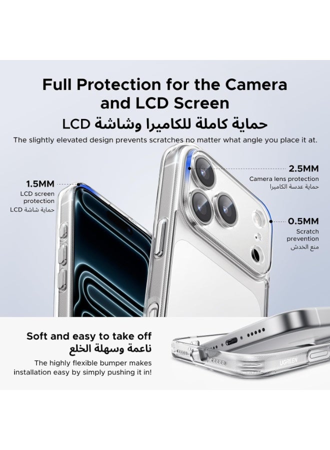 iPhone 17 Pro Case Clear Cover, [Military-Grade Protection], [Upgrade iCrystal Anti-Yellowing Tech], Anti-Scratch, Camera Control Protective Cover, Ultra Slim Transparent Case