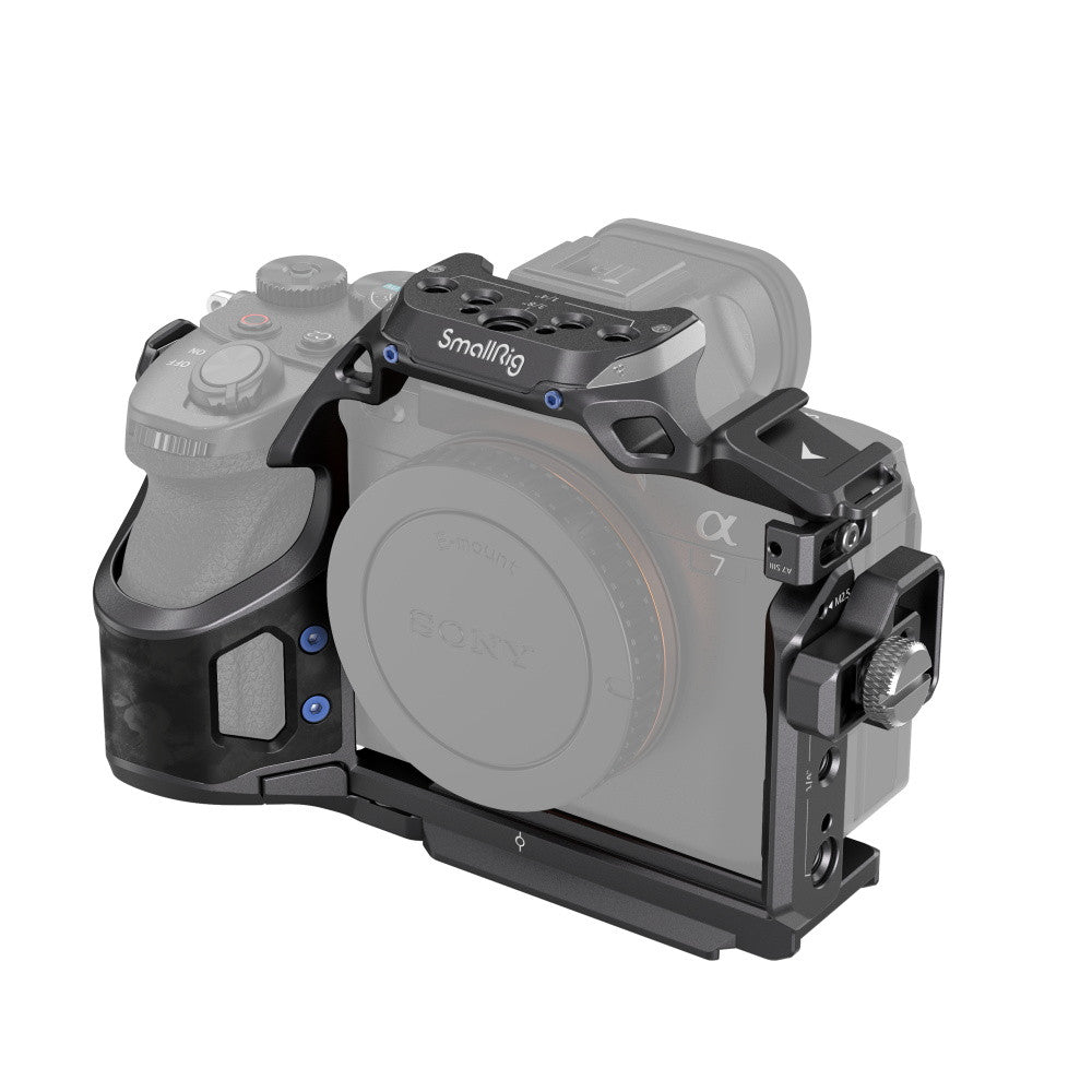 SmallRig "Rhinoceros" Cage Kit for Sony Alpha 7R V / Alpha 7 IV / Alpha 7S III 4308Camera AccessoriesFormfitting cage with a new streamlined design gives full access to buttons and ports. Anti-twist three-point locking design. Dedicated HDMI cable clamp p