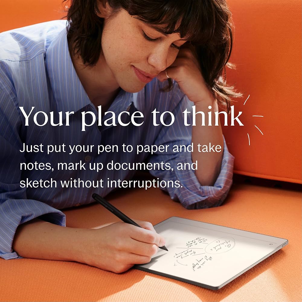 reMarkable Paper Pure 10.3-Inch E Ink Paper Tablet with Marker Plus & Folio, Digital Notebook for Writing, Reading & Note-Taking