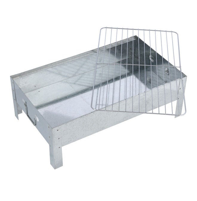 Royalford RF10365 Portable Foldable Charcoal BBQ Grill – Silver, 44.5 × 26.5 cm