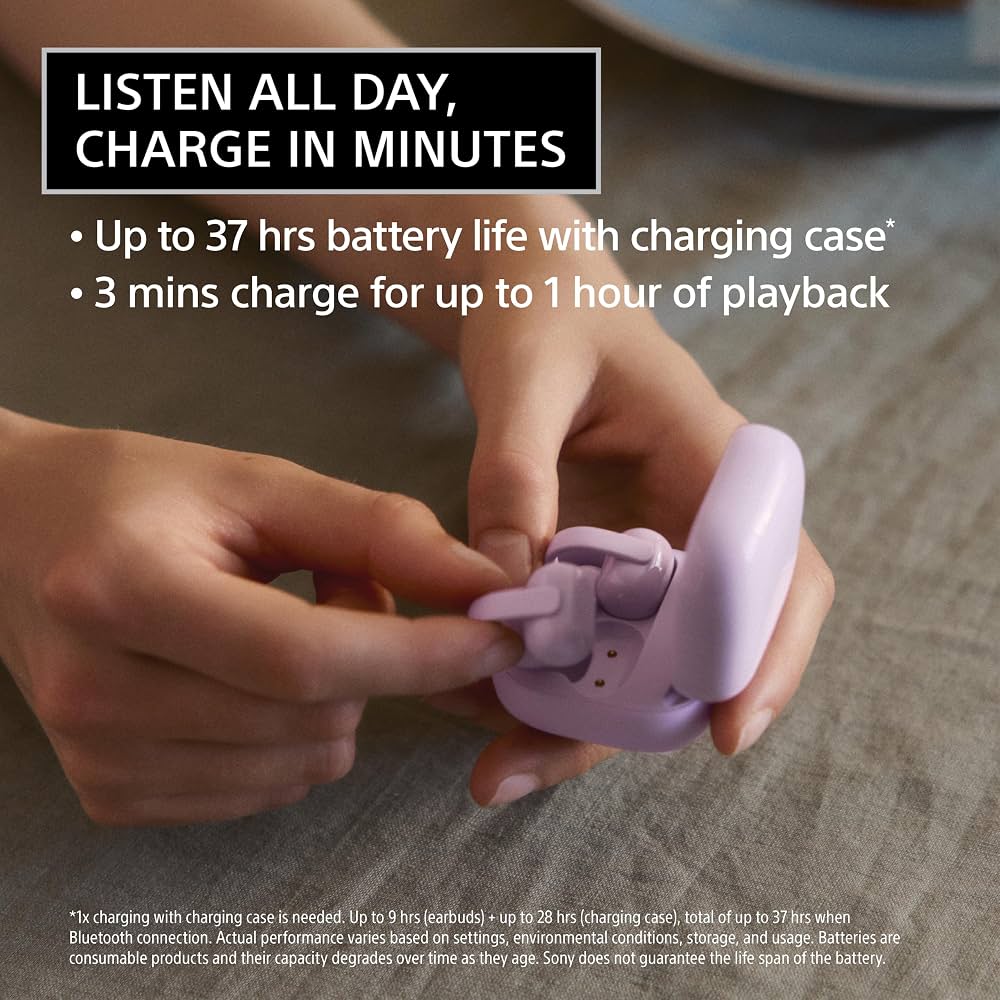 Sony LinkBuds Clip Open-Ear True Wireless Earbuds, Lightweight Clip-On Design, Bluetooth, Ambient Sound, Touch Controls, Up to 37 Hours Battery, IPX4, Black - UAE Version