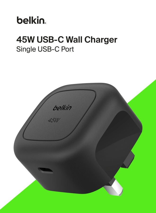 Belkin Compact Wall Charger 45W USB-C Power Delivery – Black