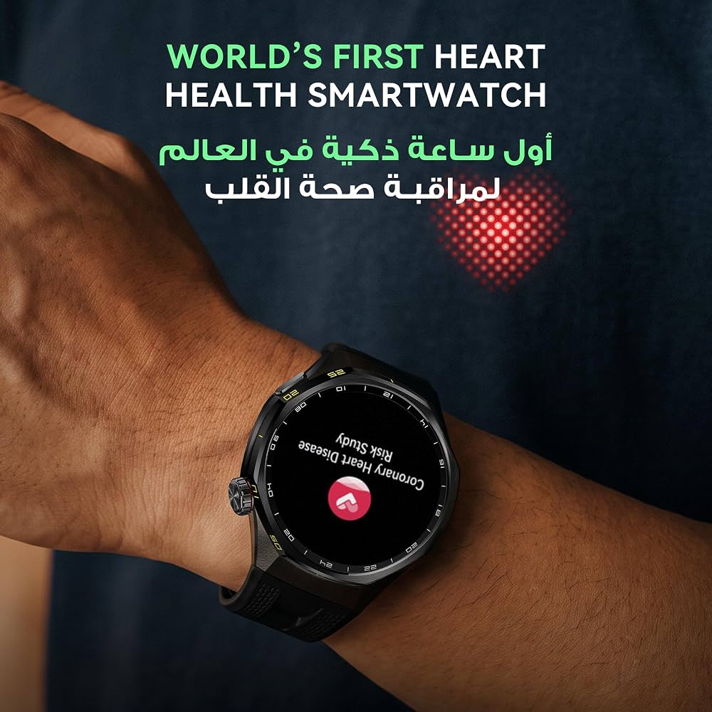 HUAWEI WATCH GT 7 46mm Smart Watch, Up to 21 Days Battery, iOS & Android Compatible, ECG, Heart Rate Monitoring, 100+ Sports Modes, Physical Readiness Score, EasyCross Strap, Black + FOC, HuaweiCare+