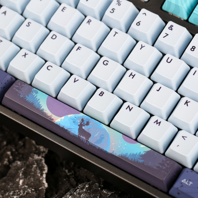 Aurora Mechanical KeyboardComputer & Laptop AccessoriesJust like Aurora, the colors are dreamy and vibrant. V-silk PBT Dye Sublimation Keycaps. Oil-resistant, stay dry with silky feel Keycaps: PBT USB Interface: Type-C Kickstand: Two-stage Model VPT / APT
