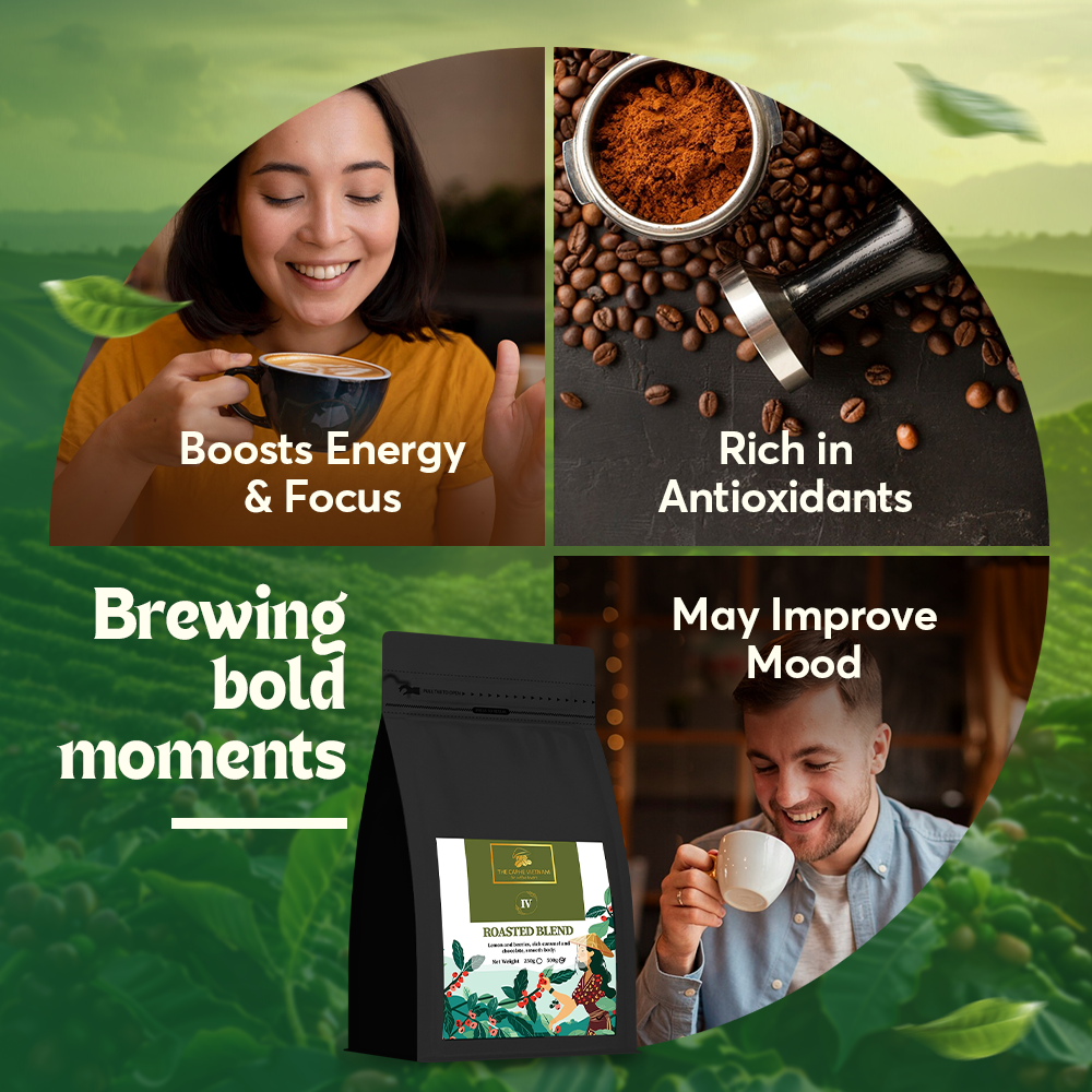 The Caphe Vietnam Coffee & Cashew Gift Set 500g + 500g | Roasted Arabica & Robusta Whole Bean | Wood Fire Roasted Cashew, Salted Skin-On | Premium Snack & Gift Combo