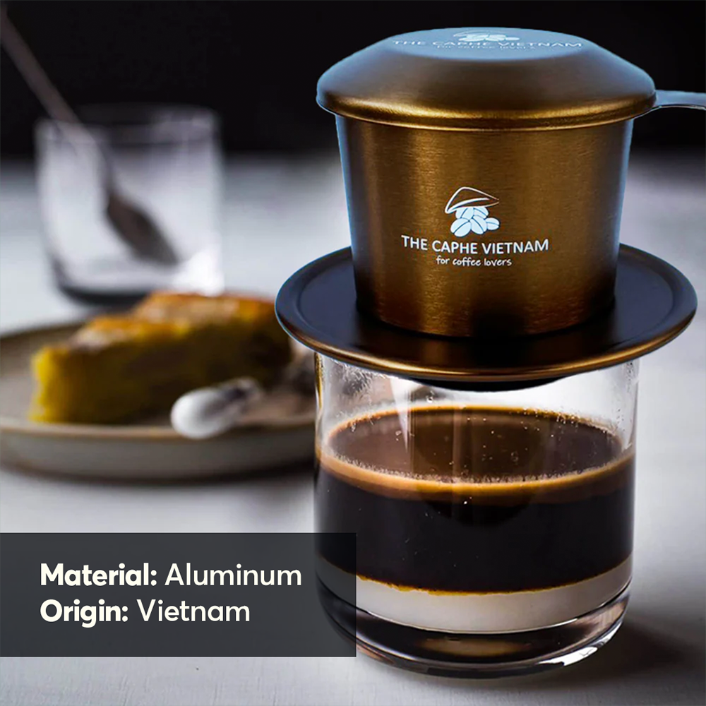 The Caphe Vietnam Coffee Phin Filter - Made with Aluminium |Rose Gold Vietnamese Phin Filter | Drip Coffee Maker | Reusable Filters | Reusable Filters