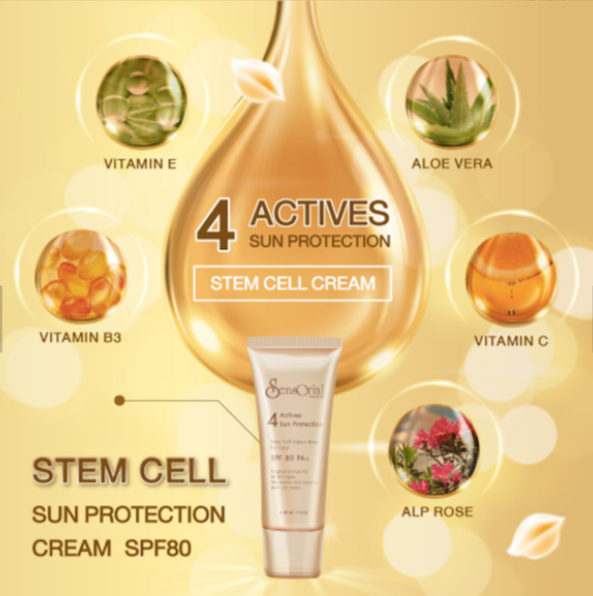 Sensorial Stem Cell Sun Protection SPF Booster 80Personal CareA mild and light sunscreen cream with a non-greasy and silk layer. Brightens your skin tone and shields with UVA, UVB and UVC protection. It can be used as concealer, make up base or cream foun