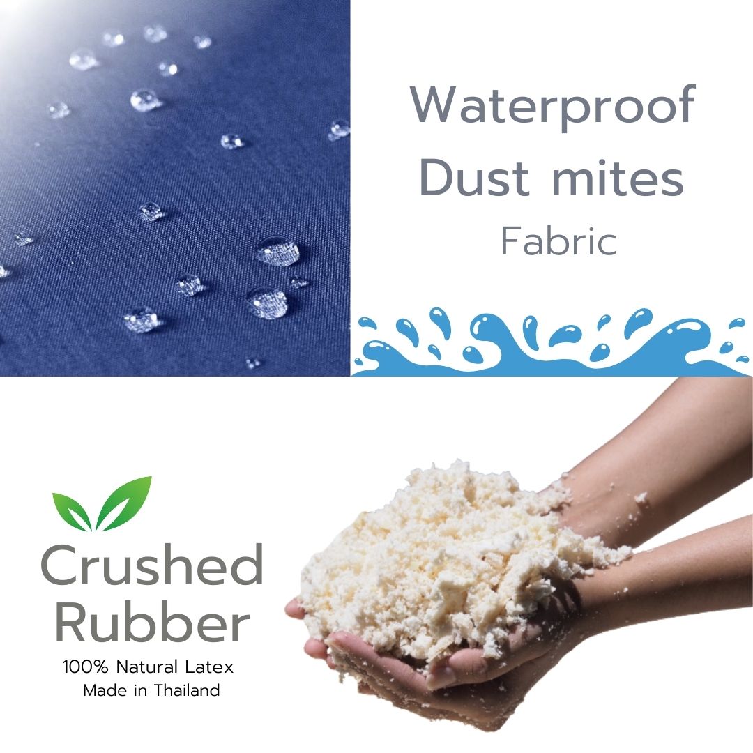 Crushed Latex Pillow Relieve Neck and Shoulder Pain, 100% Natural Latex Material, Size SHealthPararaksa Healthy Latex Pillow (Size S) Compact size.Dimensions: 20x38x10 cm, weight 1 kg. Used as a back support or as support for various parts of the body, pe