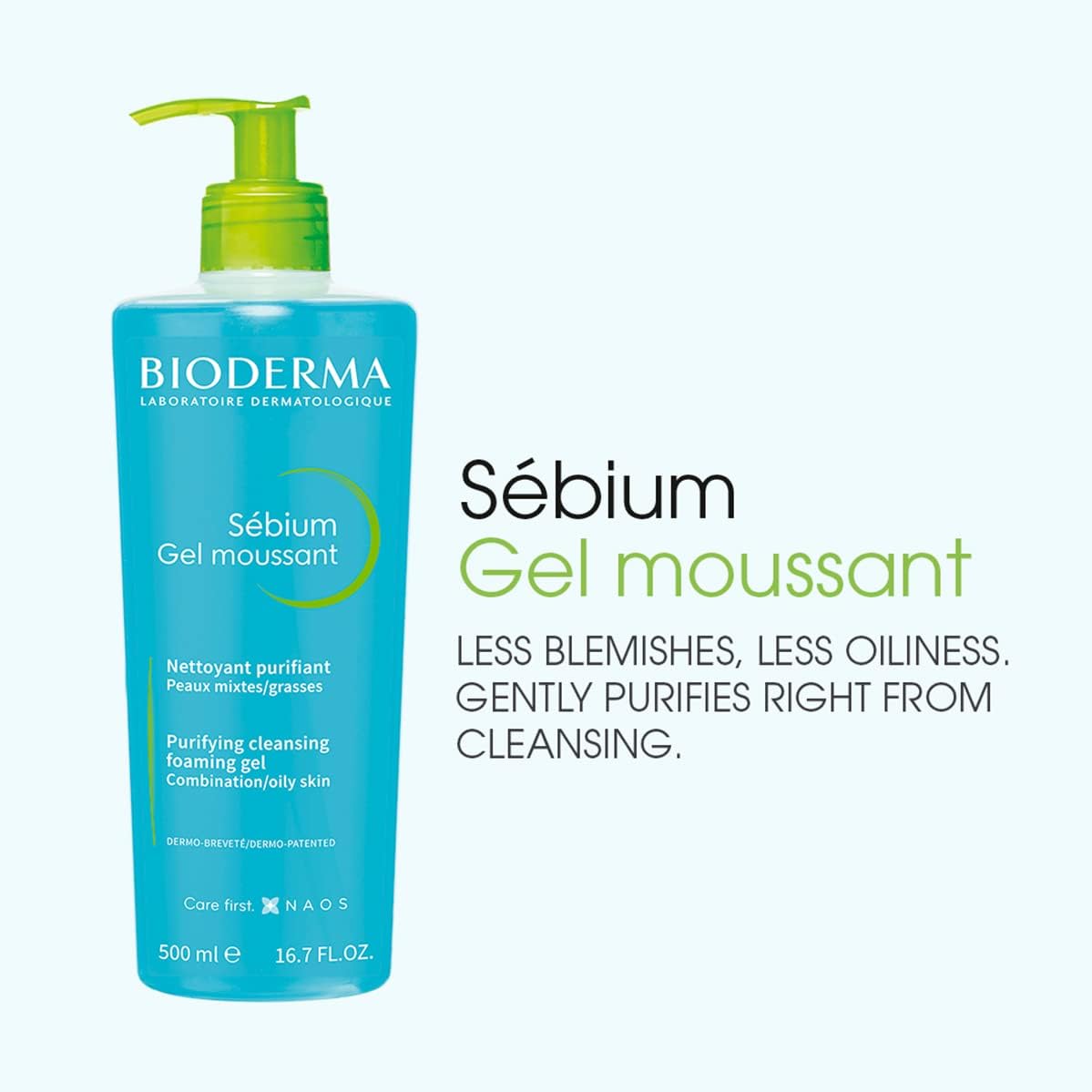 Bioderma Sebium Gel Moussant Purifying Foaming Blue 500mlPersonal CareBioderma Sébium Gel Moussant Purifying Foaming Gel is a gentle cleanser formulated for combination to oily skin. Enriched with zinc and copper sulfates, it purifies the skin, reduces se