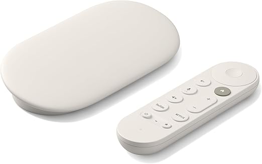 Google TV Streamer 4K device with voice remote Porcelain