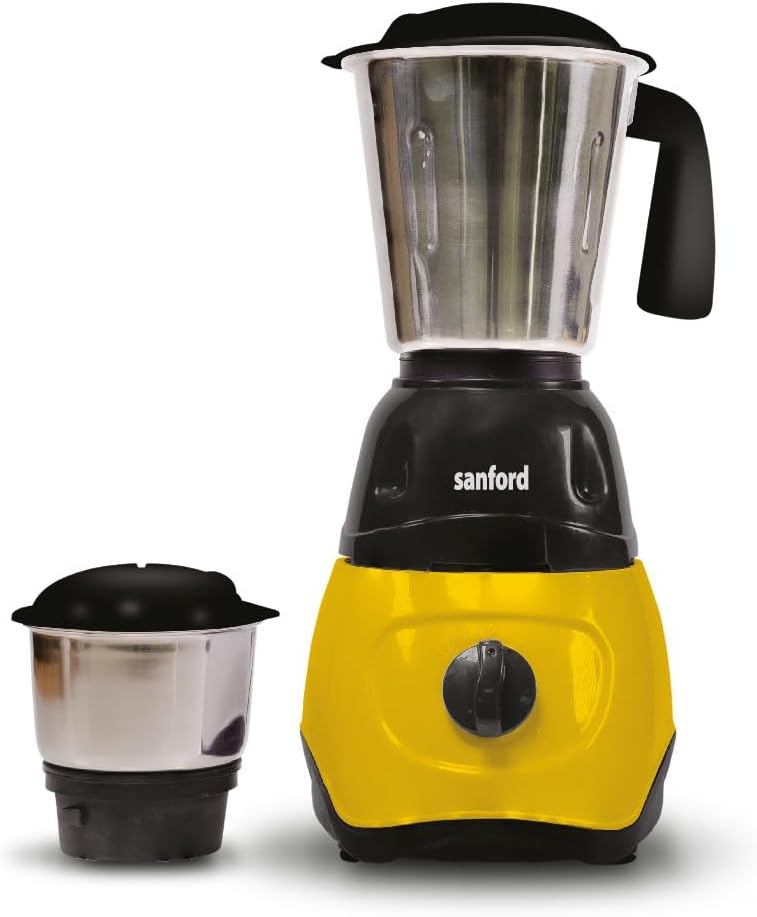 Sanford SF5905GM 2 In 1 Mixer Grinder, Stainless Steel Jar, 3 Speed, 550 Watts, 1.5 LKitchen Appliances550 Watts Powerful Copper Motor. 1.2 Litre Liquidizer Jar, 300ml Chutney Jar. Food Grade Stainless Steel Jars With Durable Polycarbonate Lids, Unbreakab