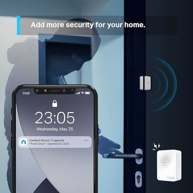 TP-Link Tapo T110 Contact Sensor – 2-Year Battery, Smart Actions, Doors Windows Cabinets, White
