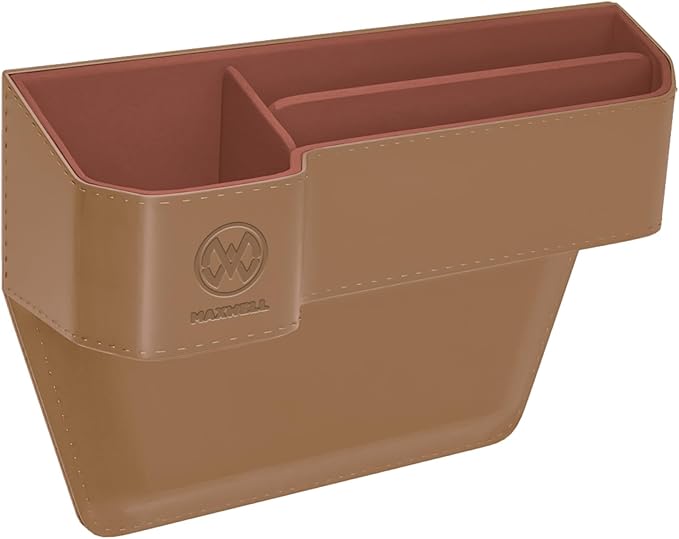 Maxwell Drive Vault Car Seat Gap Seam Storage Box Cup Holder Additional Storage for Your Devices Like Mobile Phone Tablets Eyeglasses Wallet Money Coins Notebook Pen Organizer Keys Organizer (Coffee)Car AccessoriesMaximizes Car Storage Space: Designed to