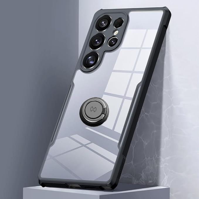 XUNDD Hard Case Compatible with Samsung S25 Ultra Magic Beatle with Ring Holder Shock Absorption AntiScratch Non Yellowing Ring Holder and Stand Precise Cutouts (Black)Mobile AccessoriesCompatible with Samsung S25 Ultra: Tailored specifically to fit and i