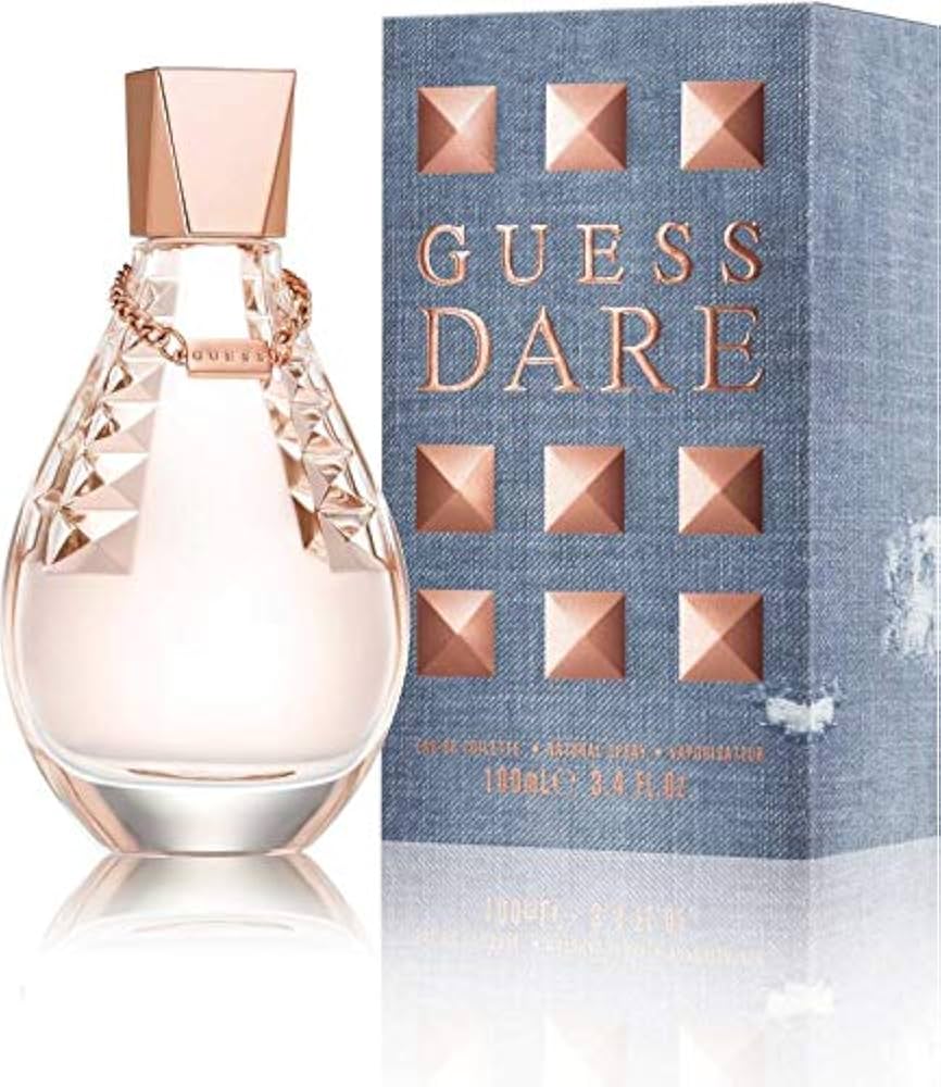 Guess Perfume - Guess Dare Perfume for Women - Eau de Toilette, 100 mlPerfumes & FragrancesFloral Woody Musk fragrance for women. Top notes are Kumquat, Pear Blossom and Lemon Blossom Middle notes are Cactus Flower, Jasmine and Wild Rose Base notes are Mu