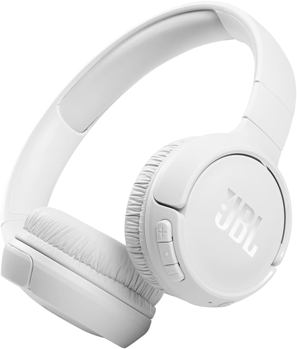 JBL Tune 510BT: Wireless On-Ear Headphones with Pure bass Sound - White, MediumHeadphones🎧 JBL Pure Bass Sound – Signature sound that delivers deep, powerful bass for music lovers. 🔋 Up to 40 Hours of Playback – Long battery life with quick 5-minute rec