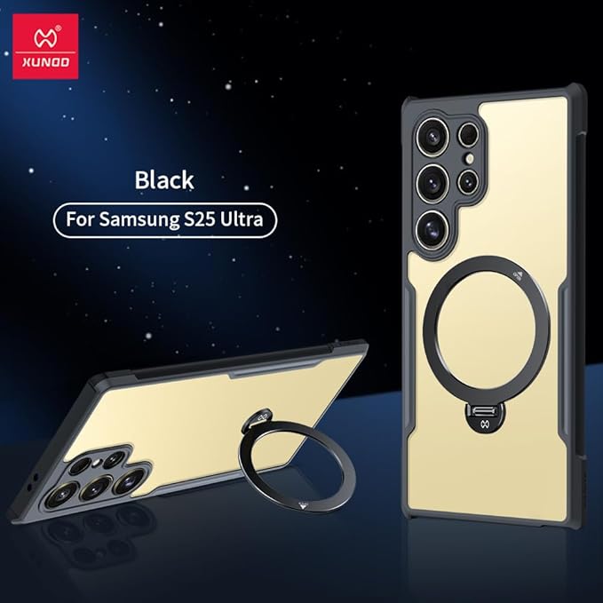 XUNDD Hard Case Compatible with Samsung S25 Ultra Beatle Magnetic Holder Full Protection Shock Absorption AntiScratch Non Yellowing Ring Holder and Stand Precise Cutouts (Black)Mobile Accessories240W USB-C to USB-C Charging Cable: Features a high-performa