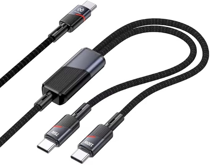 Maxwell 2 in 1 Twin Jet Cable Series USBC Compatible with Lightning (1.2Meter) 100W Fast Charging Cable Compatible with iPhone 14 Pro Max 14 Pro 14 Plus 13 Pro Max 13 Pro etc. (Black)Mobile AccessoriesBrand Maxwell Connector type USB Type C, Lightning Cab