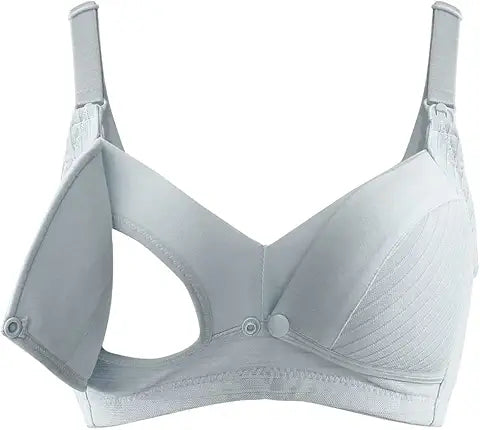 Okus - Comfy Cotton Maternity & Nursing Bra - Light Grey - XX Large