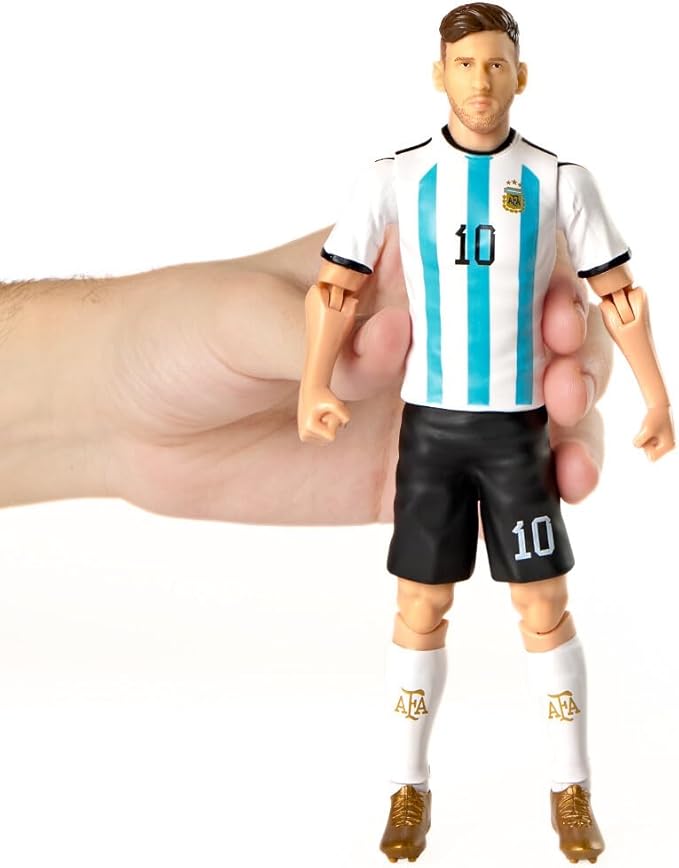 Lionel Messi 20cm Collectible Figurine – Argentina Kit, Articulated Action Figure with Football