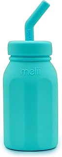 Melii Silicone Water Bottle with Straw 230 ml Turquoise